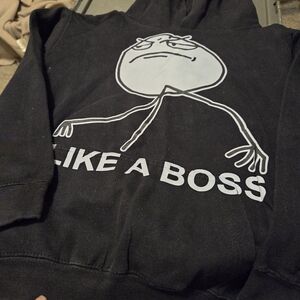 Black 'Like A Boss' Kids Hoodie